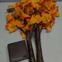 2 Pack 24 Inch Prelit Fall Maple Tree Fall Thanksgiving Decorations with 48 LEDs Battery Operated Timer Lighted Acorn Maple Artificial Tabletop Light Up Tree for Home Indoor Thanksgiving Table Decor