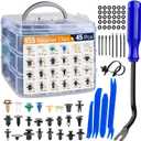 GOOACC 900Pcs Plastic Rivets and Auto Body Fasteners Assortment -24 Most Popular Sizes Nylon Bumper Clips with 10 Cable Ties for GM, Ford, Chrysler, Toyota, Honda, Nissan, Mazda, Chevy, Jeep, etc.