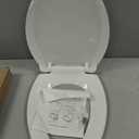 JINGZE Elongated Toilet Seat Slow Close, Quiet Toilet Seat Cover with Never Loosen Durable Toilet Seat Lid Easy to Install & Clean, Polypropylene (PP), Elongated 18.5inch, White