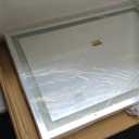 Hasipu Vanity Mirror with Lights, 32" x 22" LED Makeup Mirror, Lighted Makeup Mirror with Dimmable 3 Modes, Touch Screen Control Vanity Mirror Square White