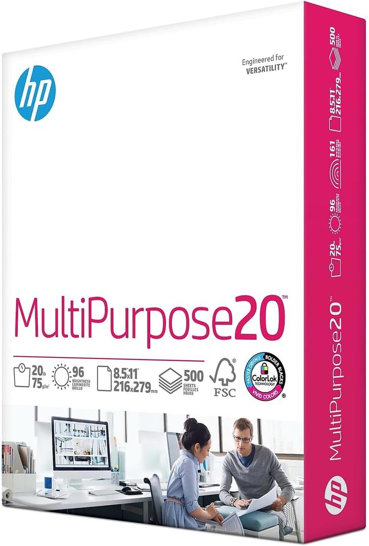 Hp 112000 8-1/2" X 11" Multipurpose Copy Laser & Inkjet Paper