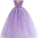 Flower Girls Sequin Dress Bridesmaid Sparkle Formal Wedding Party Birthday Kids Pageant Princess Prom Ball Gown (Purple, 10-11 Years)