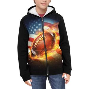 Suobstales Kids Soft Zip-Up Hoodie for Boys 6-16 Years Hooded Sweatshirt Fall Cardigan Jacket with Pockets (M)