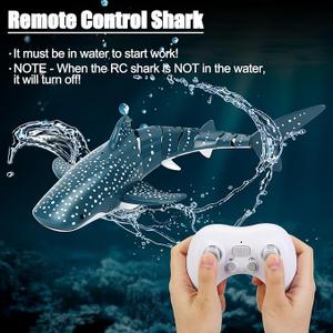 Remote Control Shark Toys, 1:18 Scale High Simulation RC Shark Fish Toys for Swimming Pool Bathroom, 2x700mAh RC Boat Water Toys Great Gift for 6+ Year olds Boys Girls Kids (Dark Green)