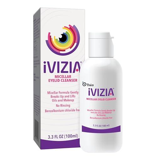 iVIZIA Micellar Eyelid Cleanser for Eyelid Cleansing, Rinse-Free, Gently Removes Makeup, 3.3fl oz Bottle EXP: 02/2028