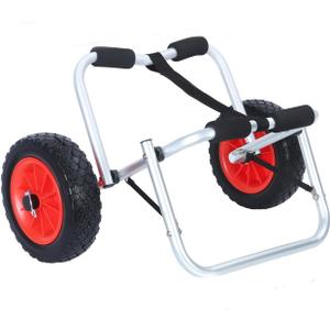 Foldable Kayak Cart with 10" Pneumatic Tire, Canoe Dolly Kayak Carrier Adjustable Kayak Transport Dolly Trailer, 150lb Capacity