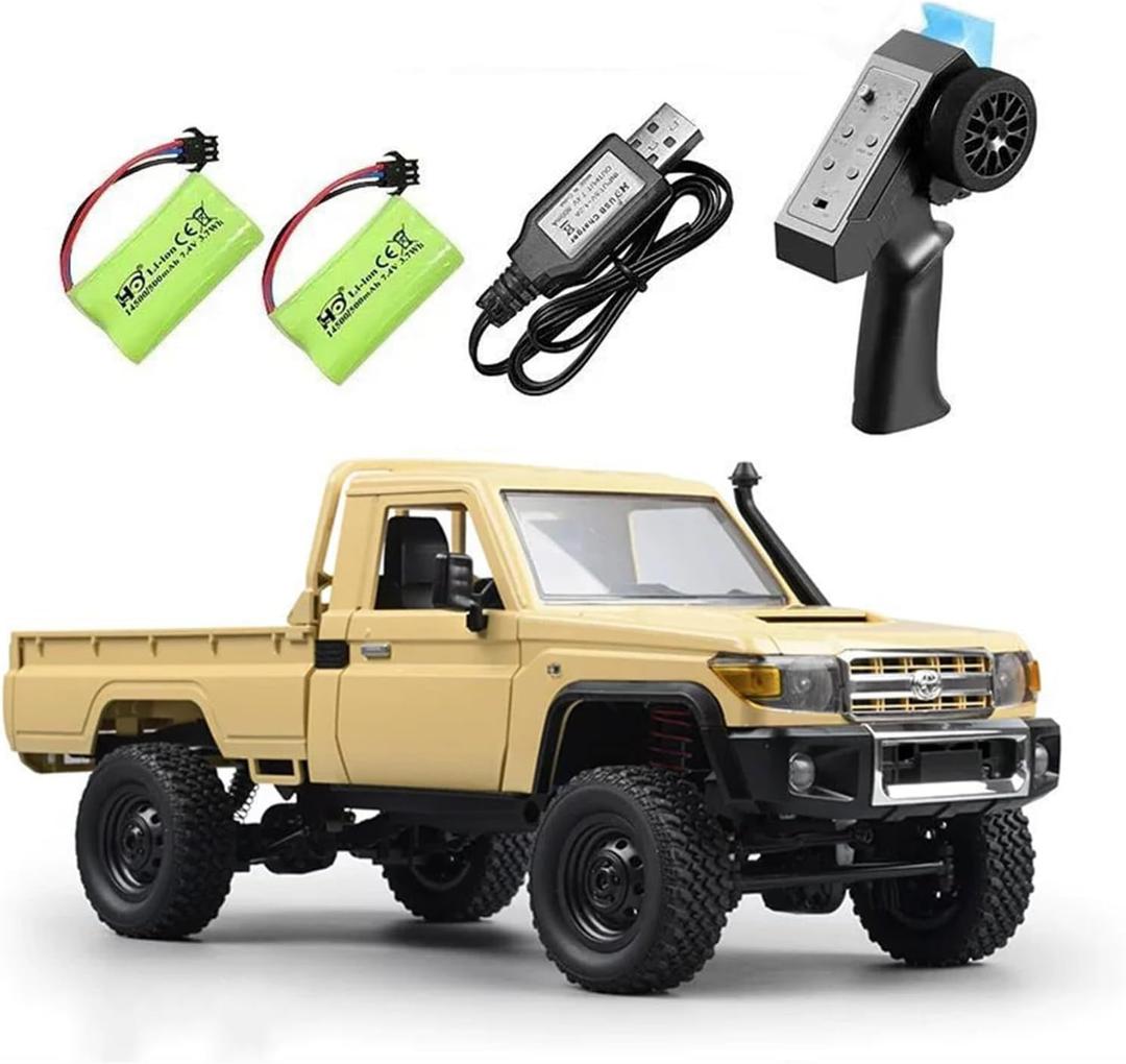 RC Crawler Remote Control Rock Crawler RC Truck 4x4 1/12 Scale Toyota Land Cruiser Off Road Pickup Proportional Steering 2 Speed RTR All Terrain 280 Motor 2 Batteries Hobby Car Adult MN82