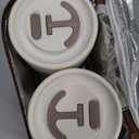 Dandat 4 Pcs Insulated Bento Box Portable Stainless Steel Food Container Round Stackable Leakproof Thermal Food Container for Adult Men Women with Insulated Bag, 74 oz(Beige)