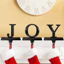 MCEAST Pack of 3 Christmas Stocking Holders Metal Mantel Stocking Clips Fireplace Stocking Hangers for Christmas Decoration, Black