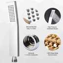 NearMoon Brass Hand Held Shower Head, Luxury High Pressure Shower Kit with Wall Connector and Hose Set, for Bathroom Showering System Contemporary Square Style (Chrome Finish)
