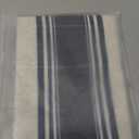 Vertical Striped Pattern Dark Blue Linen Valance for Windows, Farmhouse Geo Rod Pocket Short Curtains Valance for Kitchen Cafe Living Room Bathroom 54" x 18" Navy