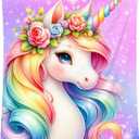 Kids Blanket for Girls - Unicorn Gifts for Toddler Daughter - Cute Throws for Sofa Bedding (50"x60") (Light Pink)