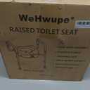 WeHwupe Raised Toilet Seat with Handles for Elderly - Toilet Seat Risers for Seniors with Adjustable Padded Arms - Elevated Toilet Safety Seat for Standard or Elongated Commode