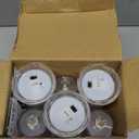 Rose Shadow LED Flameless Candles, 6PCS Romantic Battery Operated Candles Led Pillar Candles for Valentines Anniversary Wedding Centerpiece Table Decorations(White, D 2.5" x H 7.2")