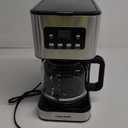 Chefman 12-Cup Programmable Coffee Maker, Electric Brewer, Auto Shut Off, Digital Display w/Auto-Brew Function, Anti-Drip Pot, Reusable Filter for Fresh Grounds, Square Stainless Steel, Glass Carafe