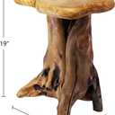 WELLAND Natural Tree Stump Stool, 19'' Tall Side Table, Live Edge End Table, Natural Edge Accent Table, Plant Stand for Living Room, Bedroom