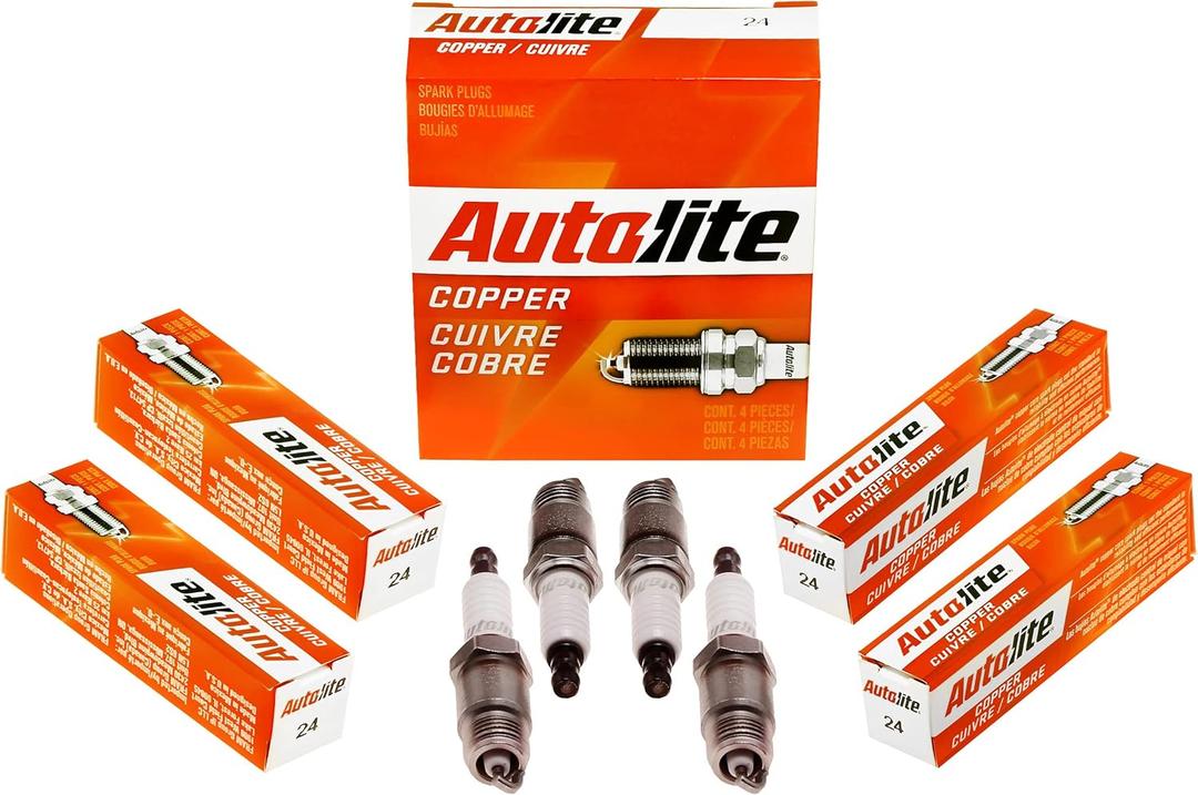 Autolite 24 Copper Resistor Automotive Replacement Spark Plugs (4 Pack)