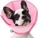 AOFITEE Dog Cones for Medium Dogs, Soft Dog Cone Collar After Surgery, Adjustable Cone for Dogs to Stop Licking, Breathable Pet E-Collar Alternative for Wound Healing (Pink,Medium)