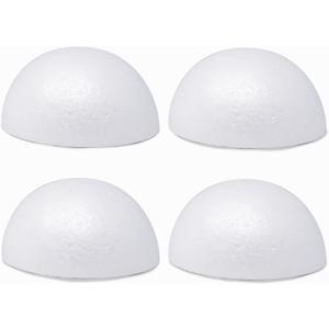8" Craft Foam Half Ball - Smooth Half Foam Polystyrene Balls for Craft and Project, Pack of 4 8" Craft Foam Half Ball - Smooth Half Foam Polystyrene Balls for Craft and Project, Pack of 4