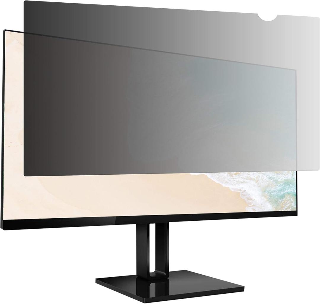 Amazon Basics Privacy Screen Filter for 24 Inch 16:9 Widescreen Monitor, Anti-Glare, Blue Light Filter, Anti-Scratch, Easy Installation, Removable, UV Protection, Eye Protection (20.94"x11.79")