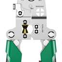 18 in 1 Foldable Wire Stripper with Electricity Measurement Function & Dual Alarms Multifunctional Professional Electrician's Pliers Cable Stripping Pliers for Cutting, Stripping and Crimping Tool (Green)