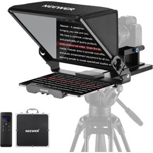 Neewer Teleprompter X14 III with RT113 Remote/App Control, 45 Tilt 14" Beamsplitter All Metal Frame Upgraded Camera Mount QR Plate Compatible with Manfrotto 501PL for iPhone iPad DSLR, Assembly Free