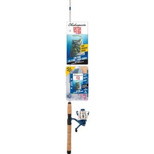 Shakespeare Catch More Fish Lake and Pond Spinning Fishing Combo, Includes Shakespeare Fishing Rod & Reel, Berkley Fishing Baits, Live Bait Tackle, Pre-Spooled with 6lb Stren Line, 6' Medium Power, 2pc Fishing Rod