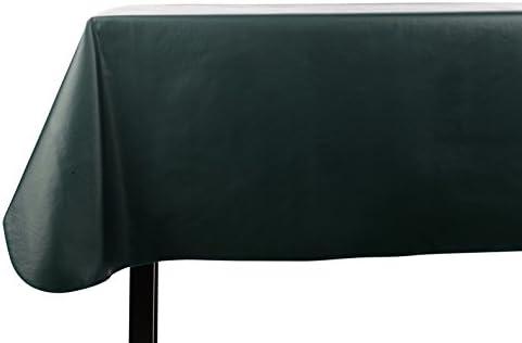 Yourtablecloth Heavy Duty Vinyl Rectangle or Square Tablecloth – 6 Gauge Heavy Duty Tablecloth – Flannel Backed – Wipeable Tablecloth with Vivid Colors & Many Sizes 52 x 90 Hunter Green