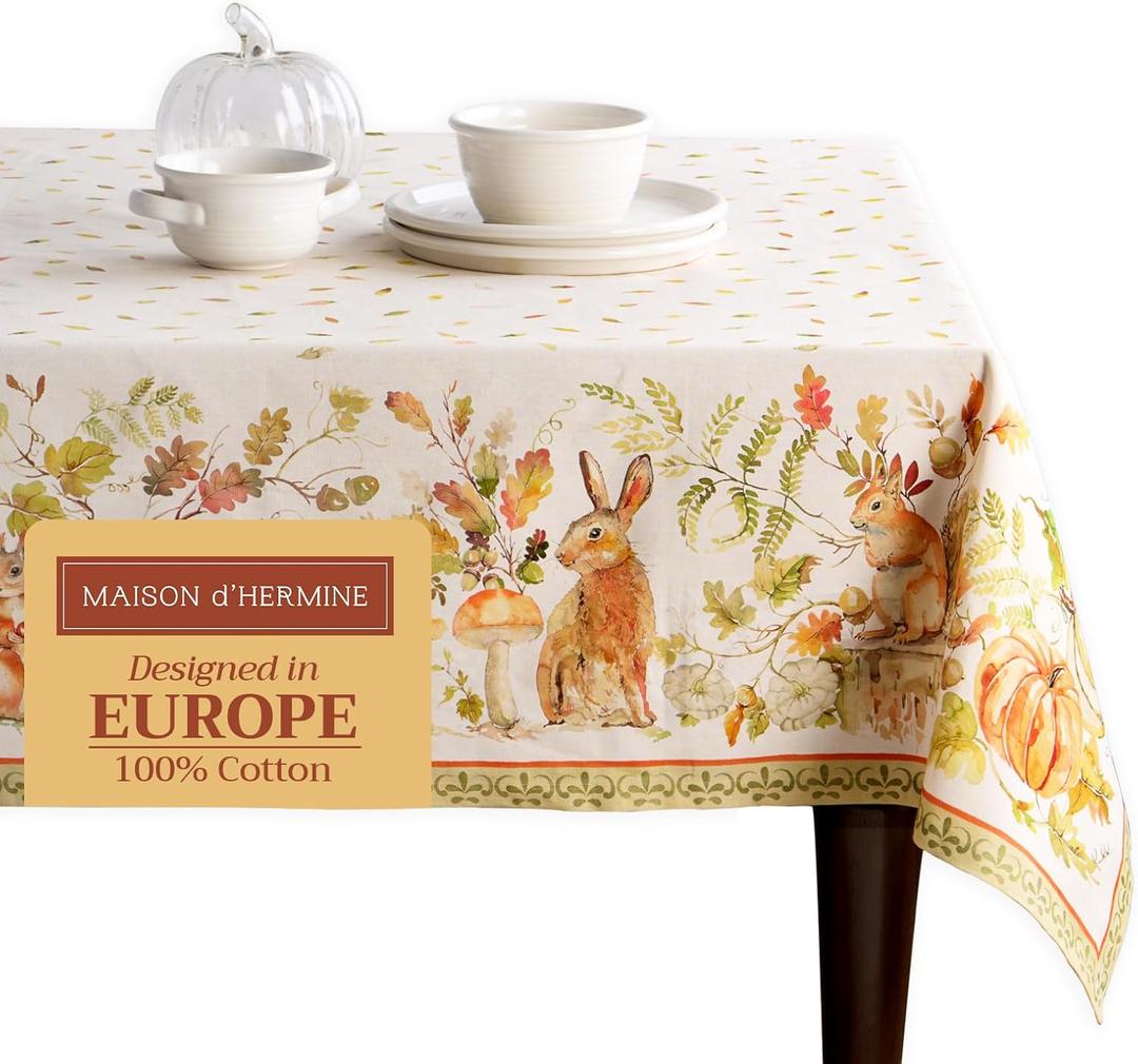 Maison d' Hermine Table Cloth Rectangle Table 100% Cotton 60 x 120 Inches Fall Tablecloth Reusable Everyday Use for Thanksgiving Christmas Decorations Dining Farmhouse Party (Pumpkin Passion) Maison d' Hermine Table Cloth Rectangle Table 100% Cotton 60 x 120 Inches Fall Tablecloth Reusable Everyday Use for Thanksgiving Christmas Decorations Dining Farmhouse Party (Pumpkin Passion)