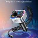 Syncwire Bluetooth 5.4 FM Transmitter Car Adapter 66W PD & QC 3.0 Fast Charging with USB-C Cable Wireless Radio Adapter with Light Control, HiFi Bass, Hands-Free Calling and Strong Mics