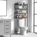 Hodonas Over Toilet Bathroom Organizer, Adjustable 4-Tier Over The Toilet Storage Shelf Sturdy Bathroom Shelves, Freestanding Above Toilet Storage Rack Stable Bathroom Space Saver, Black
