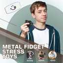 4 x Fidget Spinners Toys Adults Metal Fidgets for Teen Boys EDC Office Desk Cool Gadgets Stuff Stress Anxiety Autism ADHD Relief Quiet Figets Spinners Toy Easter Basket Stuffer for Teens Adult Men