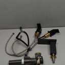 Bathroom Faucets 8 Inch Widespread Bathroom Sink Two Handles Matte Black Modern 3 Hole Waterfall Vanity Sink Faucet for 3 Hole with LED Light with Pop Up Drain