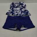 B2prity Women's Tankini Swimsuit Tummy Control Ruched Two Piece Bathing Suit Push Up Modest Swim Suits with Shorts (X-Large, Print,navy Blue)