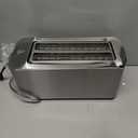 Mueller UltraToast Full Stainless Steel Toaster 4 Slice, Long Extra-Wide Slots for Bagels and Waffles, 6 Browning Levels, LED Display, Cancel/Defrost/Reheat Functions & Removable Tray, Kitchen Gadgets