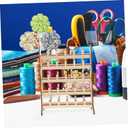 LIOOBO Wooden Thread Spool Rack for Sewing Braiding Craft Embroidery Spool Saver Floss Holder String Holder Thread Organizer Hair Braiding Rack