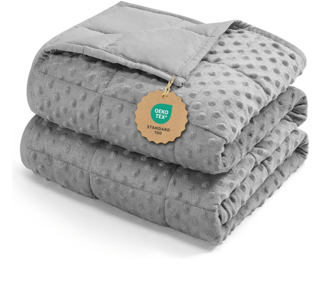 Kivik Breathable Weighted Blanket for Adults, 15 lbs Ultra Soft Minky Dot Heavy Blankets, Reversible Cooling and Warm Blanket for All Seasons, Machine Washable, 60"x80" Queen Size, Grey