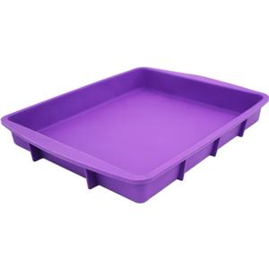 Lmaray 11 x 9.5 Inch Purple Silicone Baking Pan, Safe, Durable, Easy Cleanup, Microwave and Oven Safe
