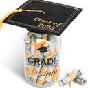 Graduation Gifts 2025 - Personalized Name Graduation Mason Jar - Filled with Money & Class of 2025 Cap Kit - Centerpieces Congrats Decorations Party Supplies for Him Her Women Men College High School