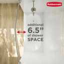 Rubbermaid Curved Shower Curtain Rod, No Drill, 50-72 Inches Adjustable Tension Shower Rod for Bathroom, Non-Slip, No Rust, Nickel