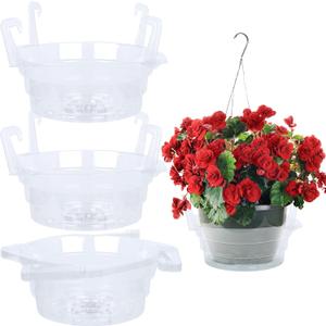 Miuwauer 15 Pack of 10-inch Hanging Basket Water Catcher Plastic Hanging Plant Drip Pan Tray Plastic Saucers Liners for Indoor Outdoor Hanging Plants Baskets Flower Pots - Clear, Round