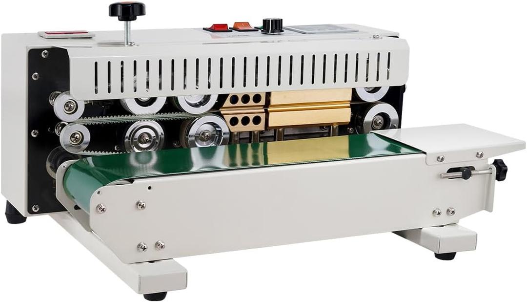 VEVOR Continuous Bag Band Sealing Machine, 0.24-0.47 in/6-12 mm Seal Width, Horizontal Band Sealer Machine with Digital Temperature Control, Bag Sealer for 0.02-0.8 mm Plastic Bags with Count Function