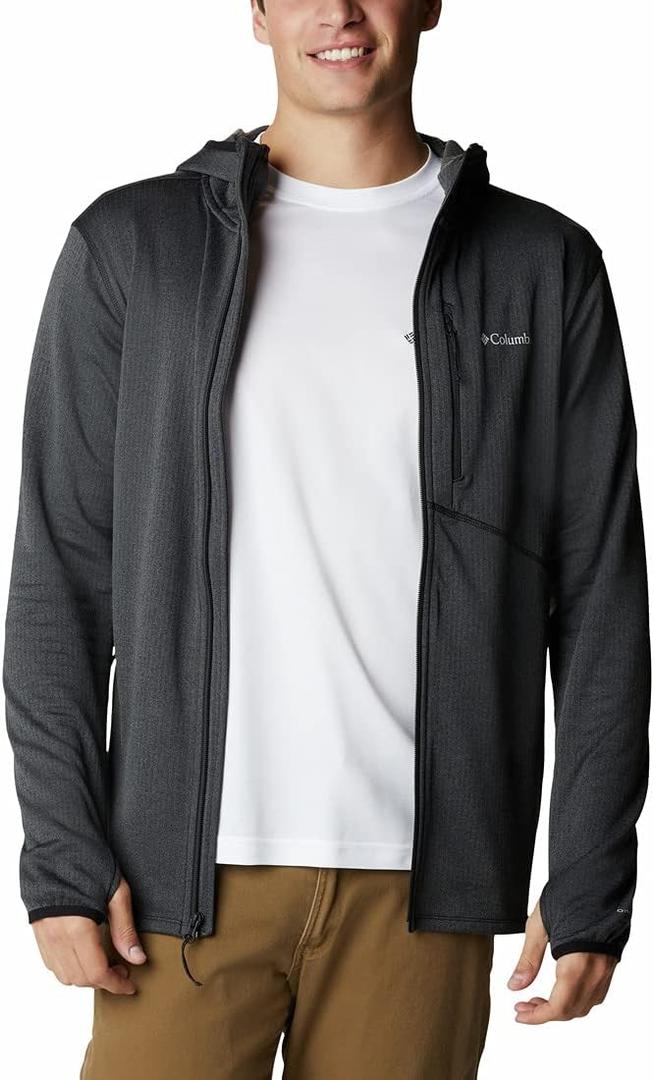Columbia Men's Park View Fleece Full Zip Hoodie (Large, Black Heather)