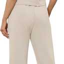 SAMPEEL Two Piece Sets for Women Summer Outfits Lounge Sets Mock Neck Tops Wide Leg Crop Pants Vacation Travel Outfits (Beige, M)