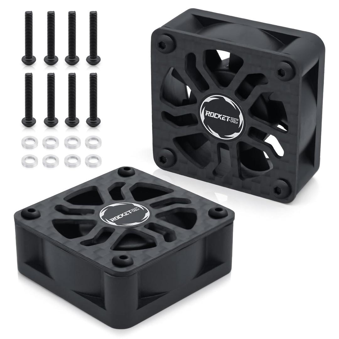 Surpass Hobby 2 Pack 30mm RC Cooling Fans,27000 High RPM RC Car Motor Fan for 1/8 1/10 RC Car Truck Truggy (Without Motor Heatsink) Black