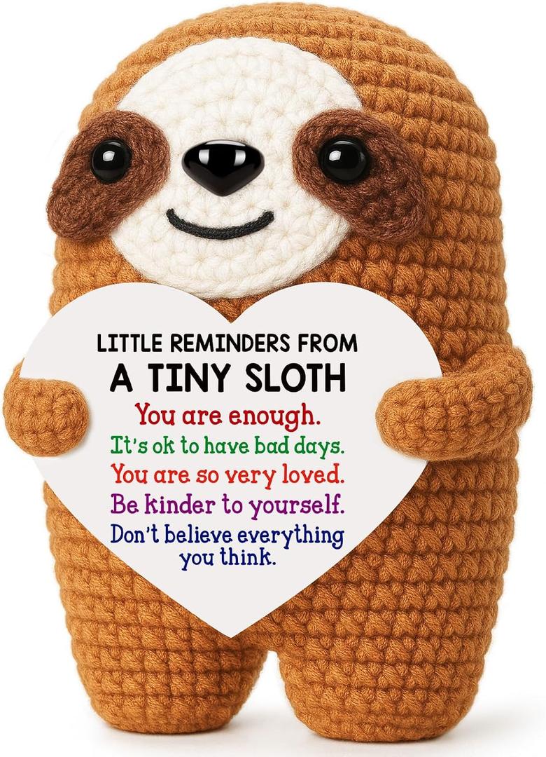 5 x MBL Inspirational College Graduation Gifts - Birthday Grad Gift for Kids College Students Teen, Motivational Inspirational Relaxation Cheer Stress Relief Crochet Sloth for Women Friends