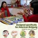 Mediterranean Blue Mahjong Mat 31.5 x 31.5 In, Vintage Blue and Orange Tile Mahjong Mat for Table, Non-Slip Noise Reduction Game Table Cover for Card Poker Dominoes Dice and Board Games