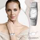 Avaner Elastic Strap Wrist Watches: Stretch Band Gold Silver Easy Reader Bracelet His and Her Bangle Wrist Watches for Men Women