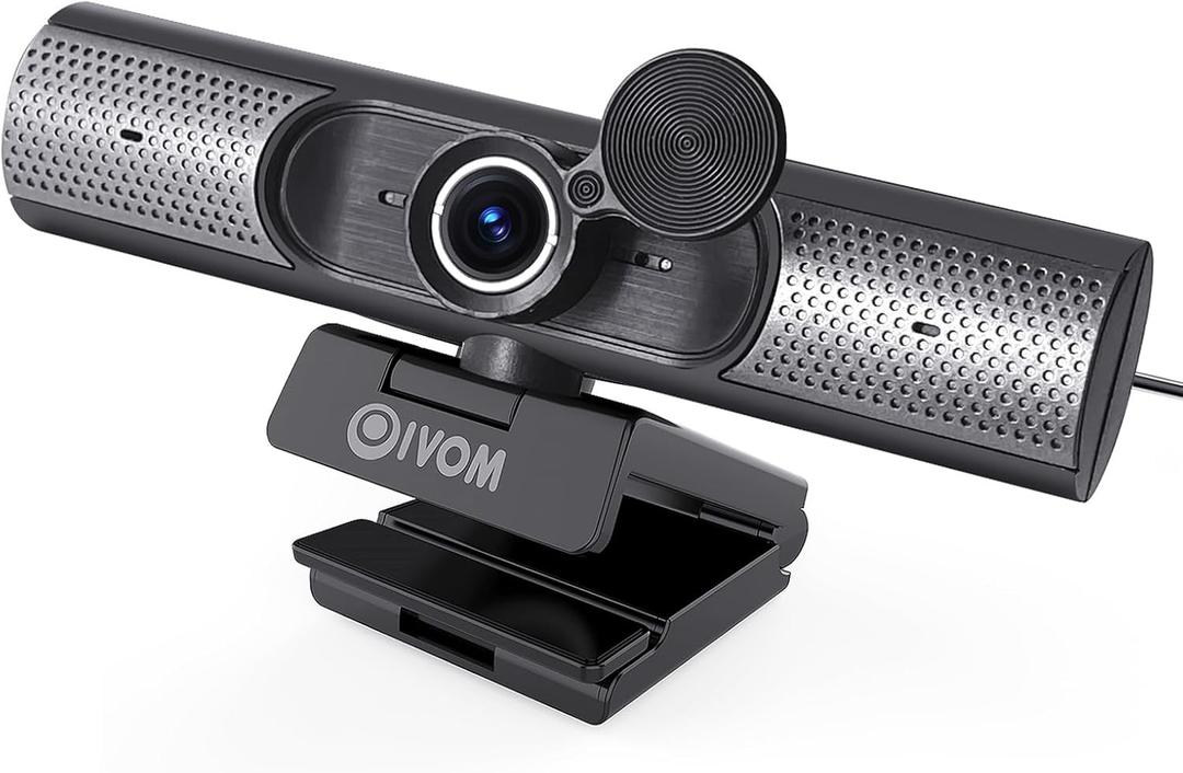 Webcam with Microphone and Speaker, 1080P Web Camera for Desktop Computer Laptop, USB Camera with Physical Privacy Cover,Plug and Play, Streaming Webcam, Wide Angle PC Cam (1080p mic Speaker)