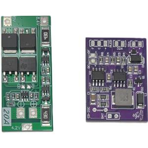10-15V Input to 7.4V 2S Li-ion Battery Charger Module and 20A BMS Combo Pack for Multi Stage Safe Battery Charging with Battery Protection